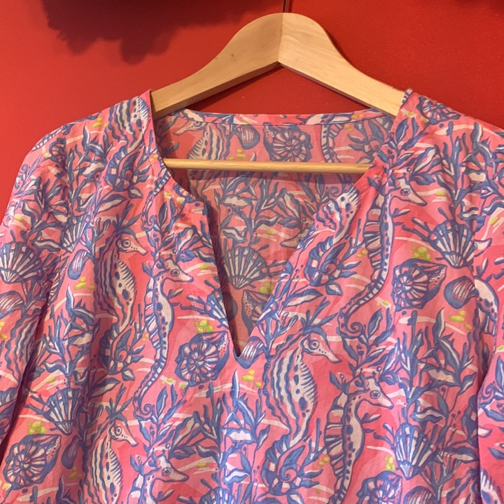 Breezy Seahorse Print Tunic Dress - Picture 4 of 8